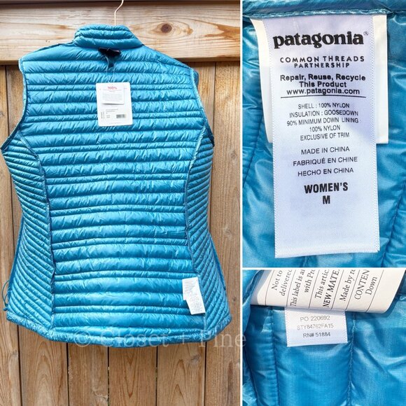 Patagonia Ultralight Down Jacket Underwater Blue‎ Size Medium Puffer 800 Fill - Picture 11 of 14